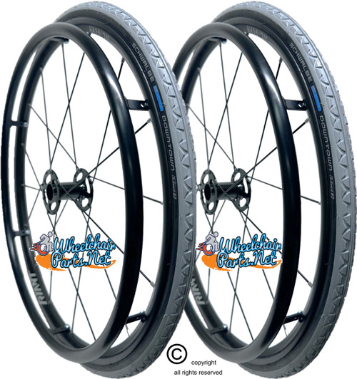 24" x 1 3/8" (540) 16 Spoke Wheel With SCHWALBE DOWNTOWN AIR PNEUMATIC Tires - Set of 2